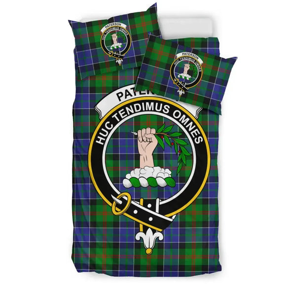 Scottish Paterson Clan Crest Tartan Bedding Set Tartan Plaid 1