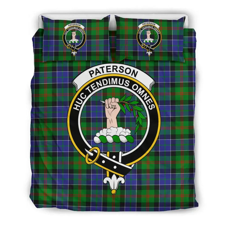 Scottish Paterson Clan Crest Tartan Bedding Set Tartan Plaid 2