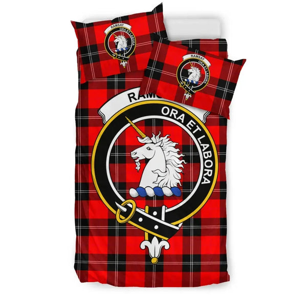 Scottish Ramsay Clan Crest Tartan Bedding Set Tartan Plaid 1