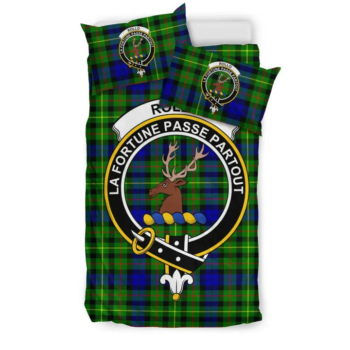 Scottish Rollo Clan Crest Tartan Bedding Set Tartan Plaid 1