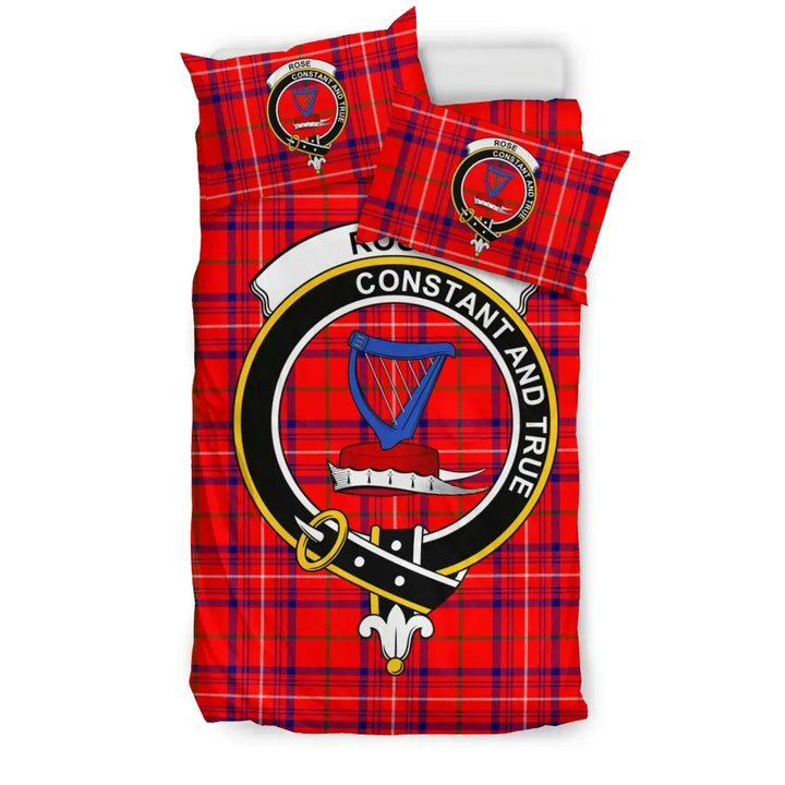 Scottish Rose Clan Crest Tartan Bedding Set Tartan Plaid 1