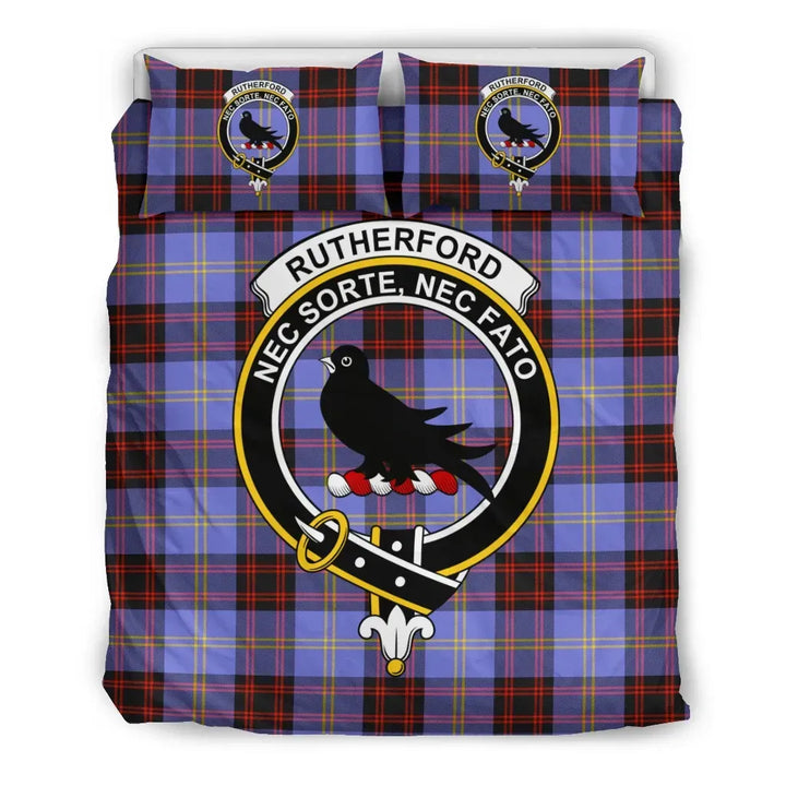 Scottish Rutherford Clan Crest Tartan Bedding Set Tartan Plaid 2