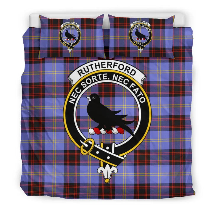 Scottish Rutherford Clan Crest Tartan Bedding Set Tartan Plaid 3