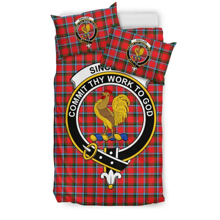 Scottish Sinclair Clan Crest Tartan Bedding Set Tartan Plaid 1