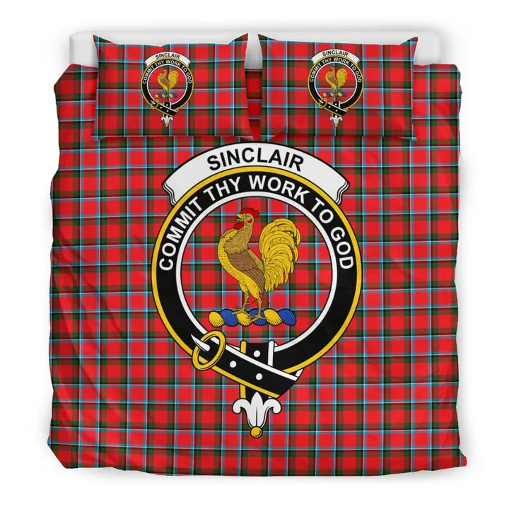 Scottish Sinclair Clan Crest Tartan Bedding Set Tartan Plaid 3