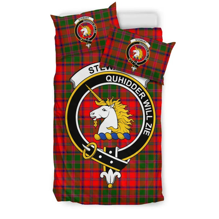 Scottish Stewart (of Appin) Clan Crest Tartan Bedding Set Tartan Plaid 1