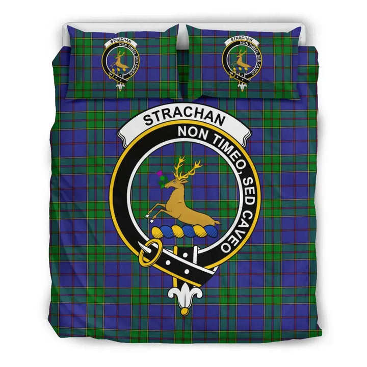 Scottish Strachan Clan Crest Tartan Bedding Set Tartan Plaid 2
