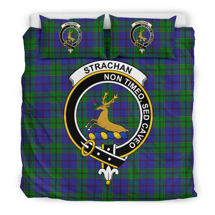 Scottish Strachan Clan Crest Tartan Bedding Set Tartan Plaid 3