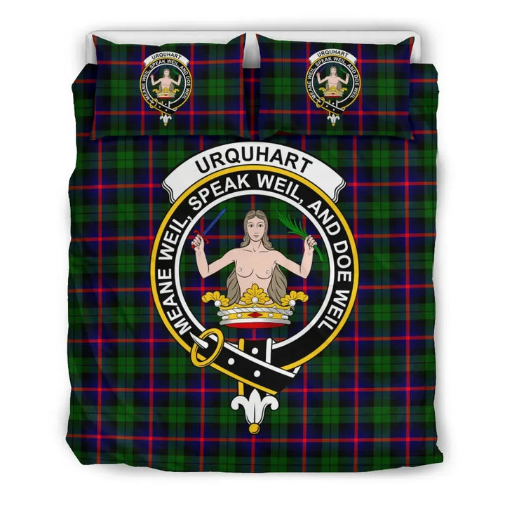 Scottish Urquhart Clan Crest Tartan Bedding Set Tartan Plaid 2