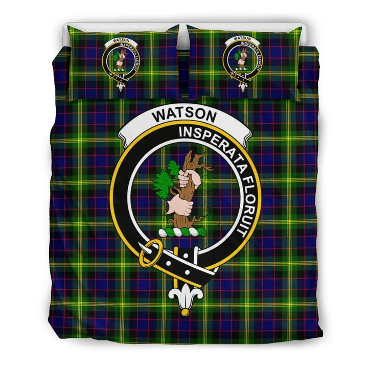 Scottish Watson Clan Crest Tartan Bedding Set Tartan Plaid 2